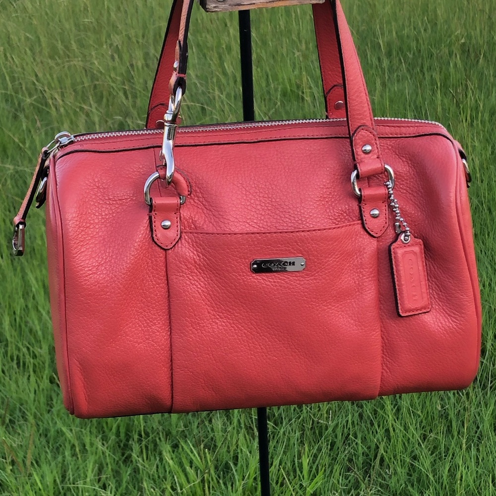 Coach Avery Pebbled Leather Satchel